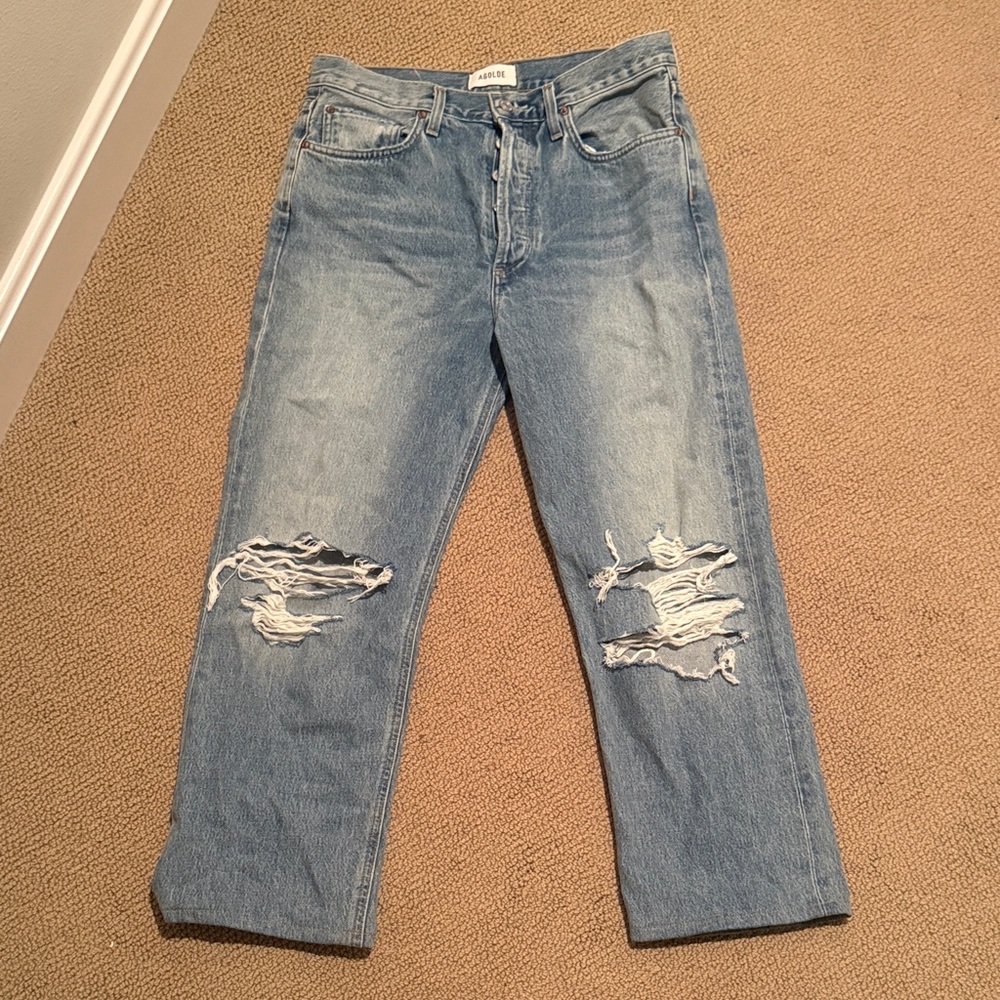 NWT Agolde Light Blue Distressed Jeans